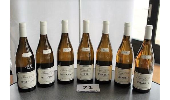 7 div flessen à 75cl witte wijn, Thomas Labille, Bourgogne, Petit chablis en Chablis, 2019/2020